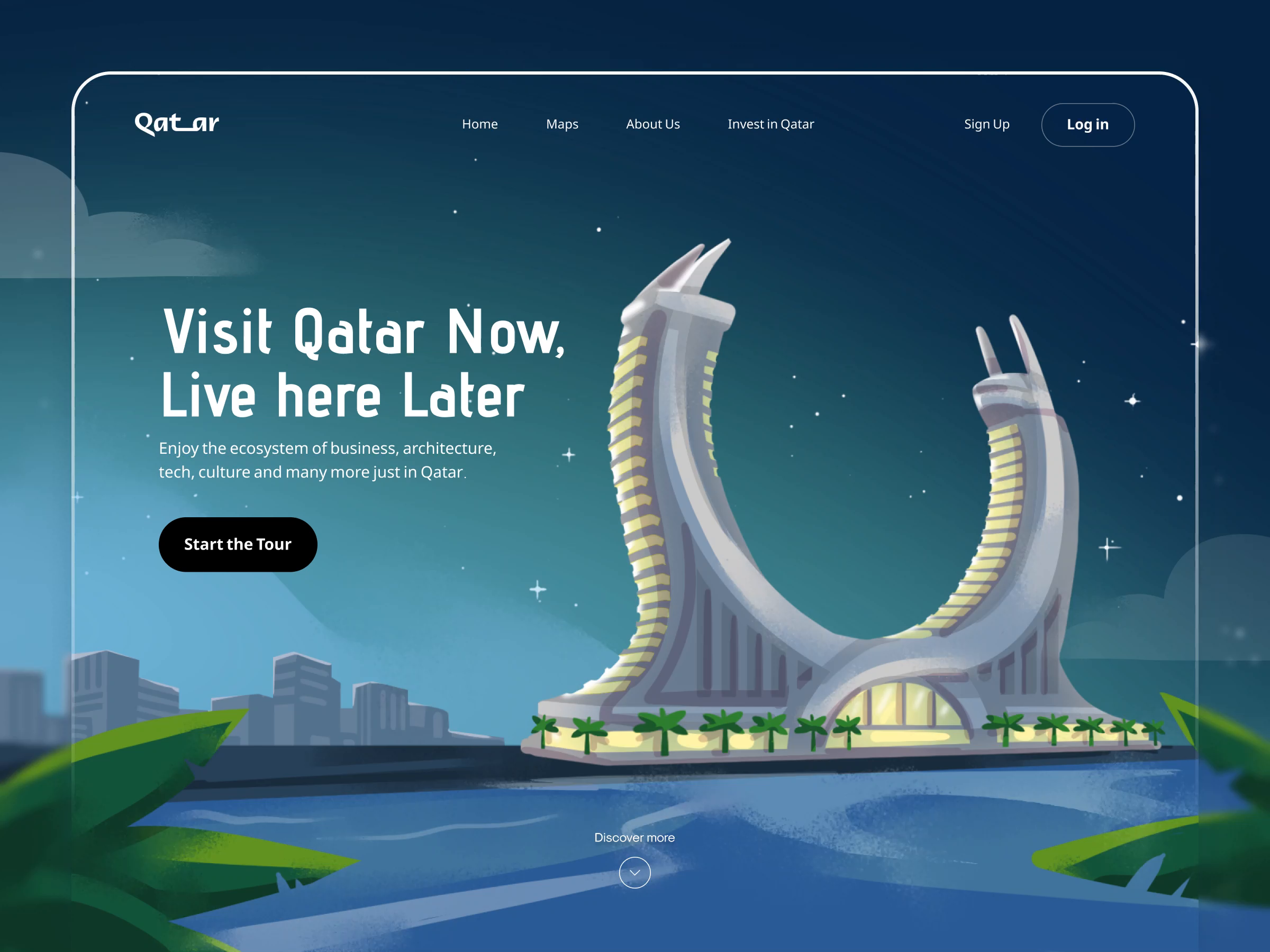 Qatar 🌙 Landing Page illustration by Labib Ahmadin ⚡️ for Odama on Dribbble