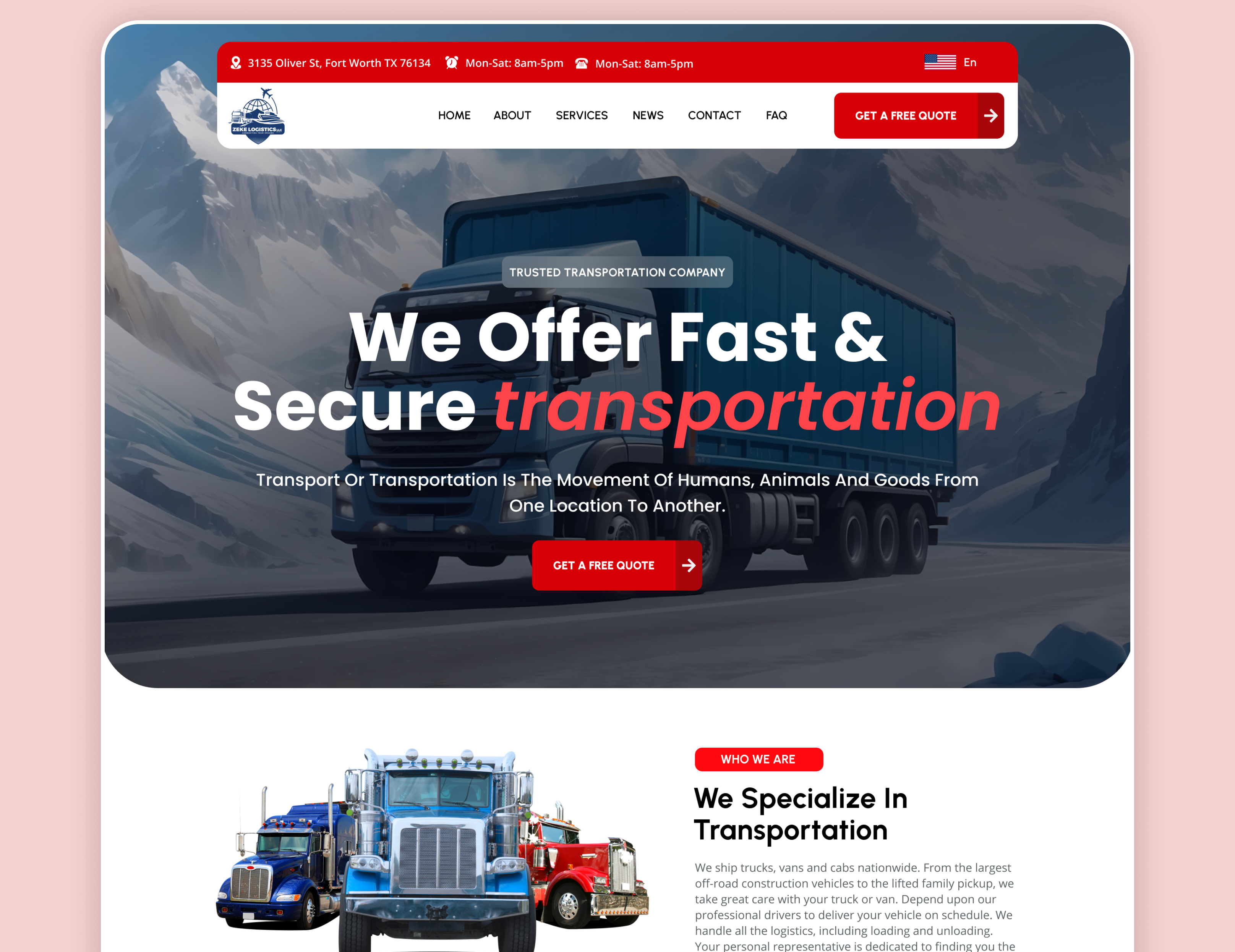 Website for Logistics and transport car transportation figma website design fleet website logistic website logistics website logistics website design modern website responsive web design shipping website transport website design transportation website ui web design web developer webflow website website website design website uiux wordpress website