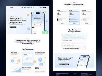 Volio - Crypto Banking website app b2b clean crypto digital homepage design minimal mobile mobile app money app platform saas ui web design