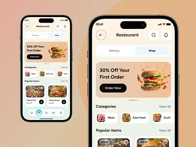 Grocery & Restaurant App app design application ui booking app cleangroceryui ecommercefoodapp fastfoodui food app design food delivery fooddeliveryapp foodorderapp groceryappdesign interactive design mealorderingapp mobile app design mobile app ui mobile ui mobilefoodapp restaurant restaurantappui ui ux design