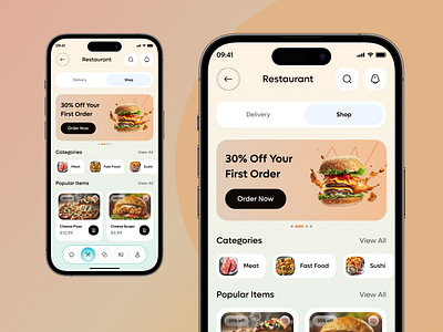 Grocery & Restaurant App app design application ui booking app cleangroceryui ecommercefoodapp fastfoodui food app design food delivery fooddeliveryapp foodorderapp groceryappdesign interactive design mealorderingapp mobile app design mobile app ui mobile ui mobilefoodapp restaurant restaurantappui ui ux design