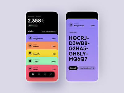 Happy – Wallet adidas app apple cards color colorful design finance groupon hr icons mobile playstation spotify ui ui design ux ux design voucher wallet