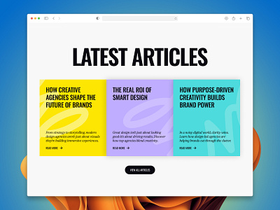 🎨 Creative Blog Section UI Design agency website article section blog blog section card ui creative agency creative design design figma graphic design homepage landingpage ufinity studio ui ui design ui ux design visual design web design web template website design