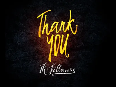 1K followers 1k design font illustration lettering thank you typography