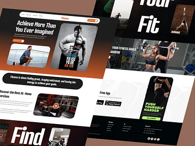 Fitness Website Design🦾 figma fitness gym landing page modern design product design ui uiux ux website