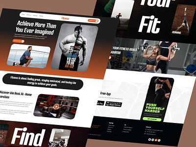 Fitness Website Design🦾 figma fitness gym landing page modern design product design ui uiux ux website