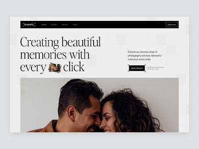 Shutterfly - Website design for Photographer landing page design lightmode minimal modern photographer photography ui web web design website website design