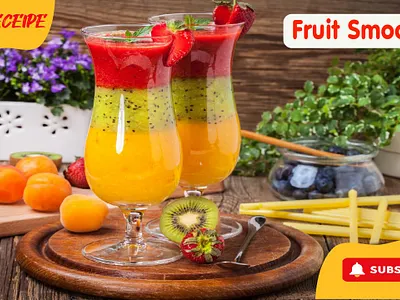 Fruit Smoothie Thumbnail adobe illustrator branding design fruit smoothie graphic design illustration illustrator mix fruit smoothie smoothie social media thumbnail youtube youtube thumbnail