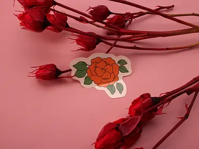 Nature-Inspired Glossy Floral Die-Cut Stickers glossy floral die cut stickers