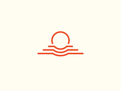 Sunset icon line lineout linework logo moon ripple sea shape simple star summer sun sunset symbol water wave
