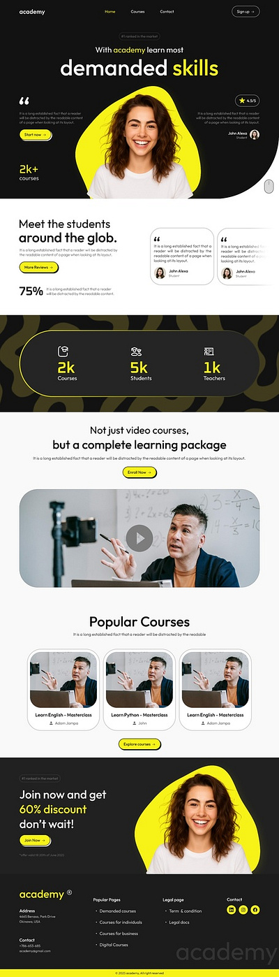 Course landing page design course landing page design