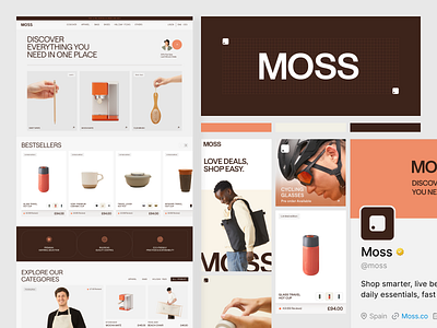 Moss E-commerce Website design dribbble e commerce ecommerce landing page modern online shop platform shopify shoping shopping cart store ui web web design webdesign website
