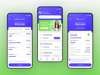 Smart Loan App UI – Apply, Calculate & Get Approved in Minutes applyloanui cleanfinanceui creatives creditappui dailyui emicalculatorui fintechux instantloanapp khambra loanappdesign loanappworkflow loaneligibilitycheck microfinanceui minimalfintech modernfintechdesign parmod personalloanux smartfinanceux ux uxforfinance