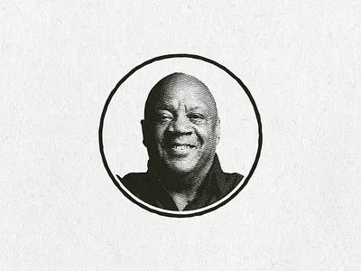 Bludso's BBQ: Founder's Portrait engrave engraving face logo portrait texture traditional vintage