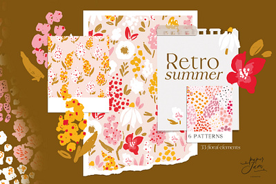 Retro summer floral pattern design floral pattern graphic design illustration pattern retro seamless pattern