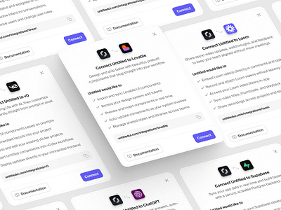 Integrations — Untitled UI integrations modal permissions product design ui design user interface