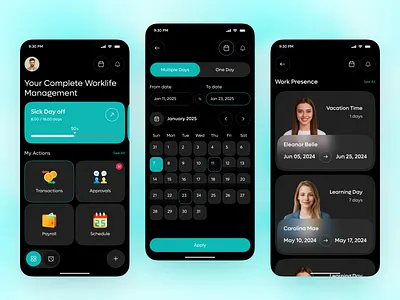 HR Management Mobile App app app design b2b enterpriseui hrapp hrmanagement hrui human resources ios managementapp mobile mobile app mobile ui productivityapp recruitment ui ui design uiux workforceapp