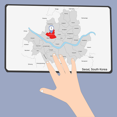 eoul South Korea map with neighboring districts and seodaemun lo south