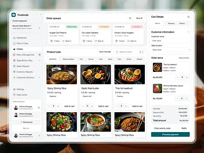 Restaurant Ordering Dashboard admin app dashboard delivery food dashboard graphic design manajment online order ordering pos resturant resturant dashboard system ui ui dashbaord uiux webapp website