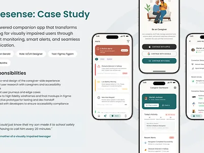 NavSense – Assistive UX Case Study ai ux assistive design assistive technology case study dashboard settings ui design ux design wearable tech