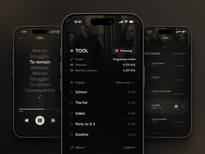 Music Streaming app application audio ios lyrics mobile music music album player podcast product design streaming ui user experience user interface ux