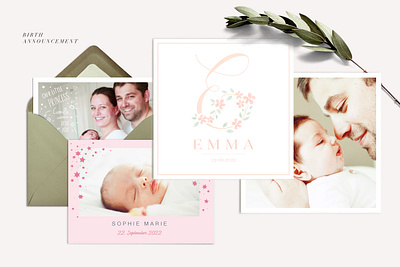 birth announcement cards birth announcement card design graphic design illustration papeterie