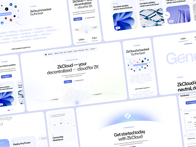 ZkCloud - Landing Page b2c big data clean cloud computing cloud storage computing decentralization hosting landing page minimal saas server ui design uiux vps web design website website design zk protocol