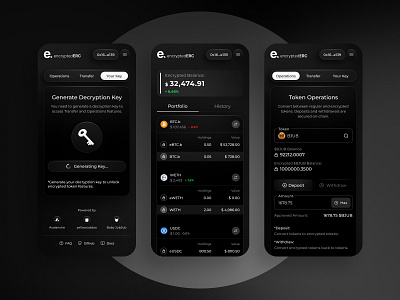 EncryptedERC – Token Encryption Interface appdesign blackwhite blockchainui cleanui crypto cryptoapp darkmodeui defi encryptederc encryptedtokens minimalui mobiledesign tokenconverter tokenprivacy uidesign uxdesign uxui web3design