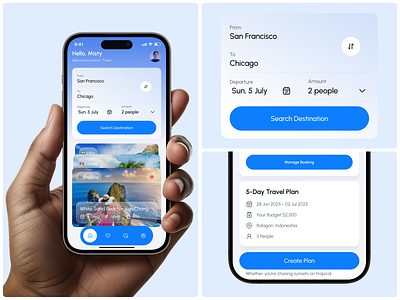 Travel Mobile App app app design application best app design card ui destination home screen ios app mobile app mobile app design mobile travel app mobile ui design modern app ui modern ui travel app ui uiux design user interface ux vacation