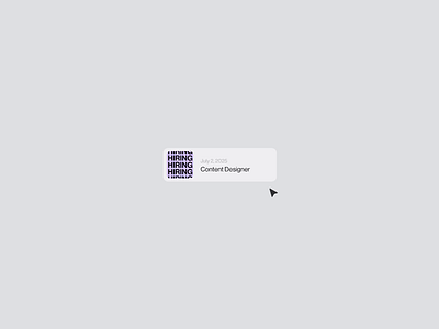 Hiring a Content Designer hiring notification