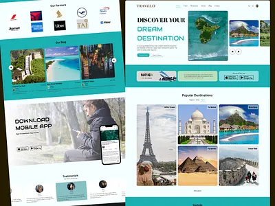 🌍 Travelo – Discover Your Dream Destination ai airecommendation app booking bookingplatform design figma tour tourism tourist travel travelapp travelwebsite ui ux website