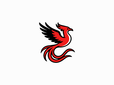 Flying Phoenix Logo animal bird branding design energy fire flames flying identity illustration logo mark phoenix rebirth sports symbol vector wings