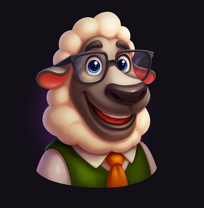 Farm lamb 2d illustration adobe photoshop art cartoon casual game art character lamb design graphic design illustration slot art slot element slot game art