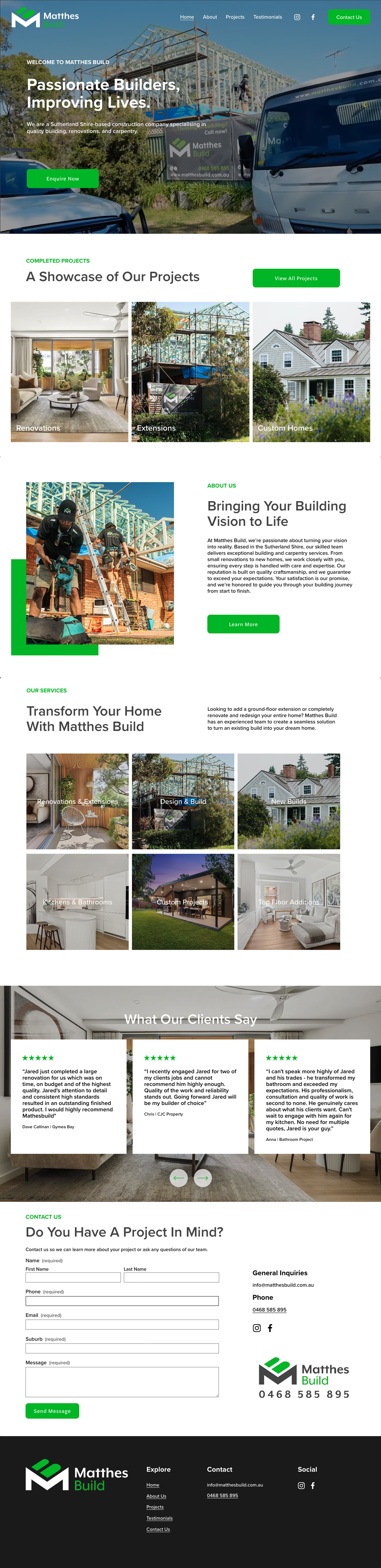 Building & Construction Business Website - Sydney Builder branding building construction logo ui webdesign