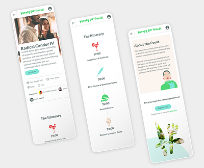 Hungry for Friends MVP branding design figma mobile ui ux