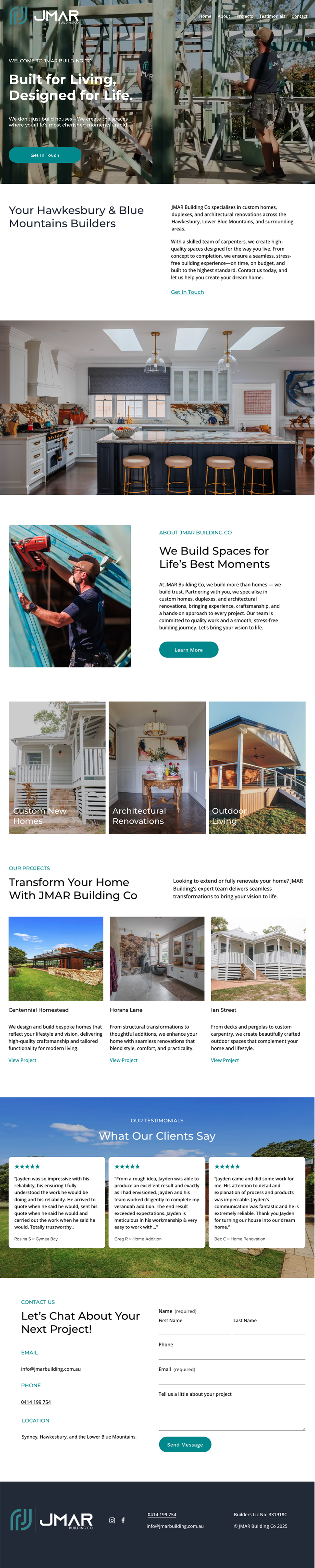 Custom Home Building Website - Construction & Building Company building construction design graphic design webdesign