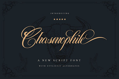 Chasmophile Decorative Script alternates chasmophile decorative script classy script decorative font display font elegant script fancy script font header logo font multilanguage retro script script script font vintage script wedding font