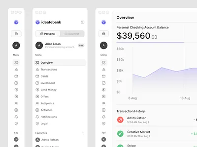 Simple Banking Web App bank crm dashboard crypto dashboard finance fintech mobile app stock ui ux