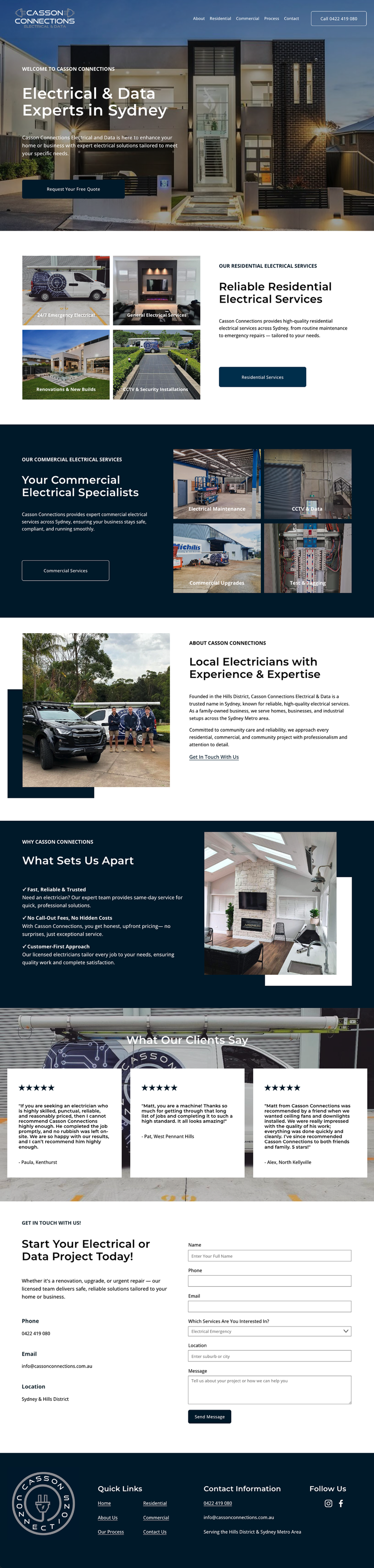 Electrician Custom Website electrician ui webdesign website