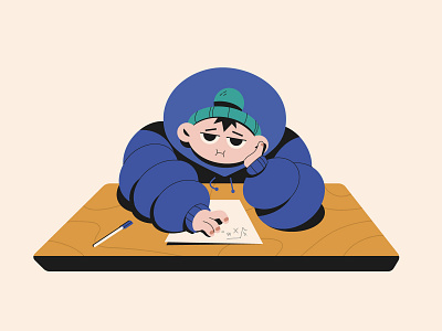 Bored Guy bored character guy illustration school study vector