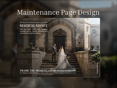 Maintenance Page Design for Wedding Studio Website branding colors composition design figma graphics landing maintenance page typography ui uiux website wordpress