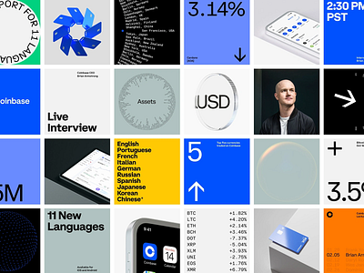 Coinbase - Dynamic Brand System & Visual Language ata visualisation blue brand brand identity branding clean clean design coinbase company branding corporate branding design digital design graphic design logo modern modern branding ui ui ux ux
