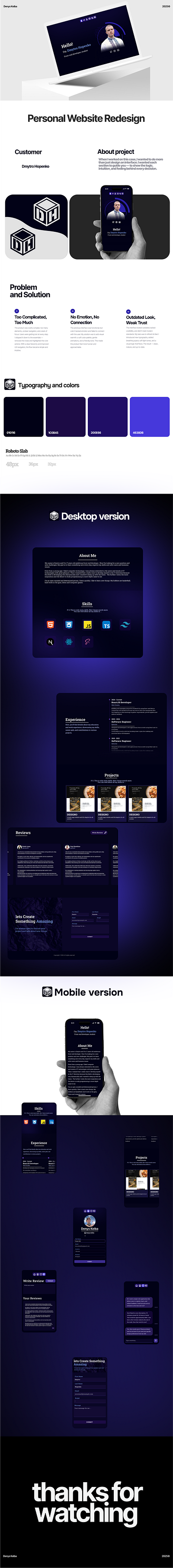 Personal Website Design branding design logo personal profile ui uiux design ux web design