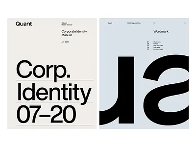 Quant - Corporate Identity Manual & Wordmark brand branding design graphic design guidelines identity identity system logo logo design logomark logomark design manual minimalist professional typo typographic design typography wordmark