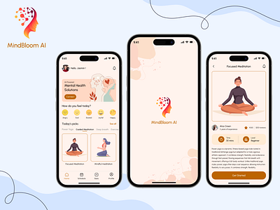 MindBloom AI - Mental Health design figma minimal ui ui design uiux ux