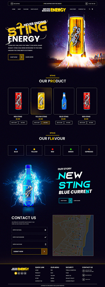 STING ENERGY WEBSITE DESIGN animation app branding design elementor figma graphic design illustration landing page logo ui ui design uiux vector web web design website website design