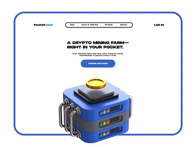 Crypto Mining Landing Page Animation Ui 3d animation cinema4d design landing motion graphics page site