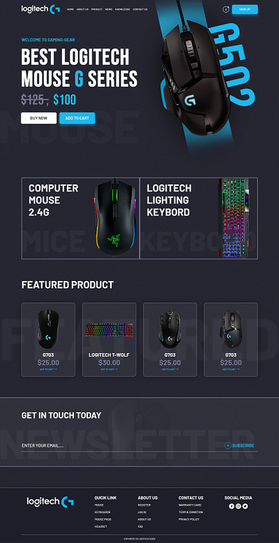 LOGITECH MOUSE WEBSITE DESIGN app branding design elementor figma graphic design illustration landing page logo ui ui design uiux vector web web design website website design wordpress