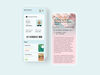 Library card mobile ui ux
