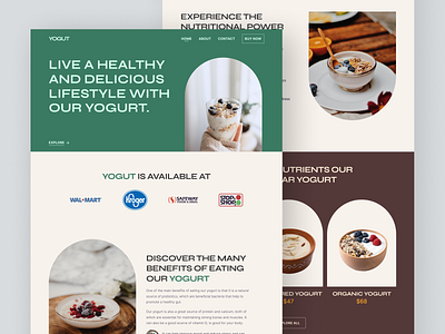 Yogurt F&B Landing Page brand branding design ecommerce fb food landing page landing page ui minimalist shop simple ui uitrend uiux web web design website website design yogurt